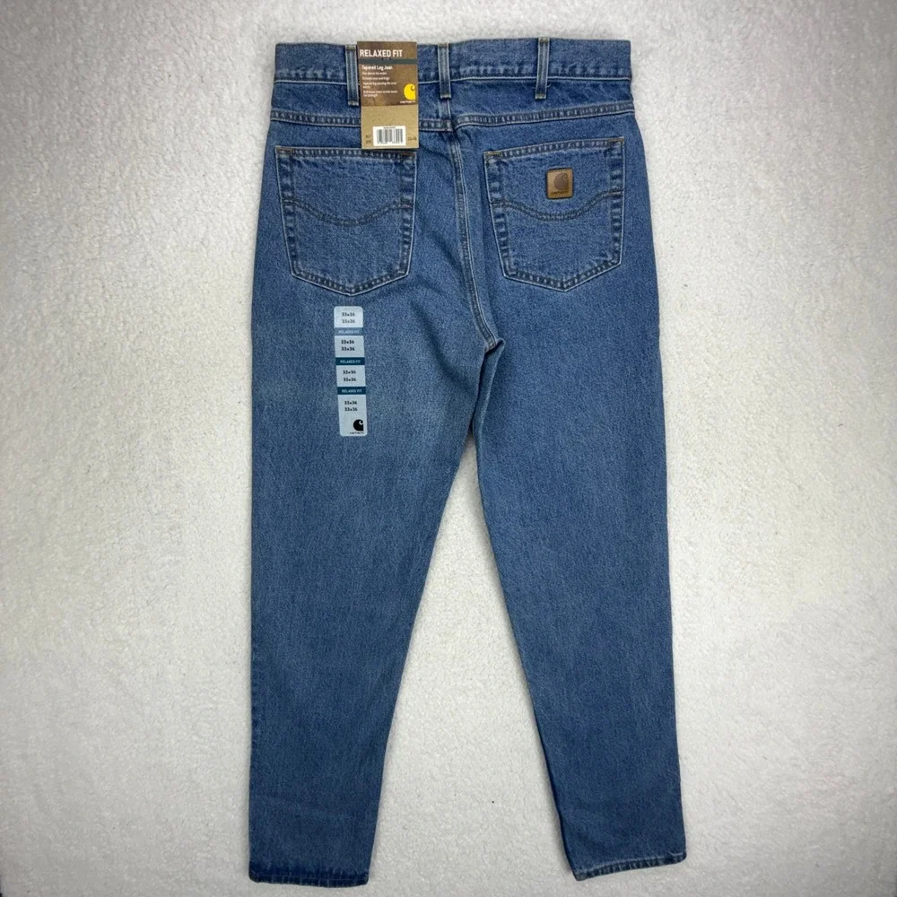 Carhartt Relaxed Fit Tapered Leg Denim Jeans Men 33x36 B17 STW Stonewash NWT NOS